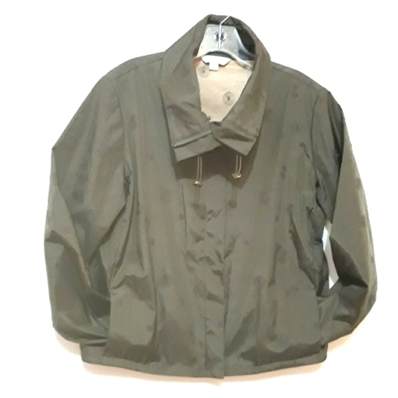 Madison Hill Embroidered lining Windbreaker olive green jacket size Medi… - Picture 1 of 12